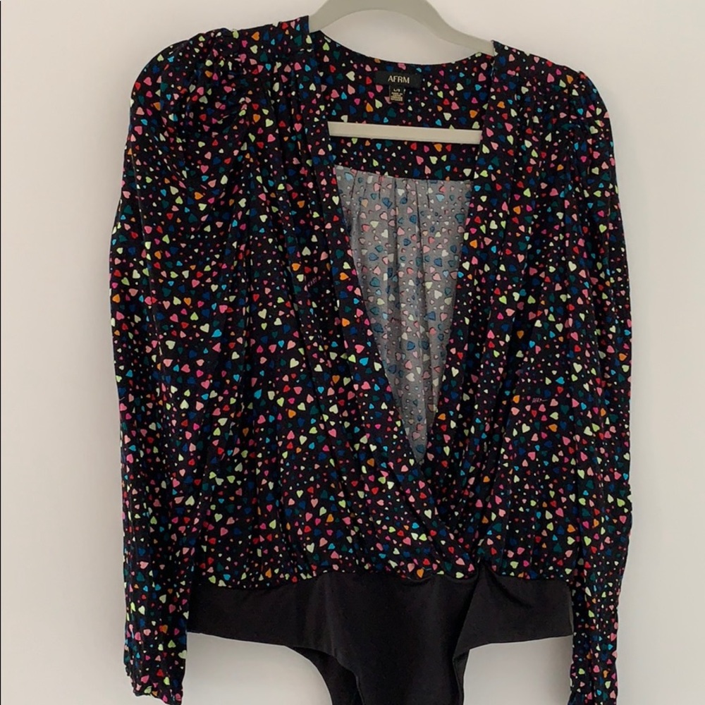 AFRM body suit with heart detail